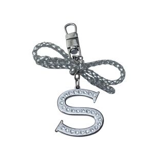 Anteprima Wire Bow Initial S Bag Charm Crystal Letter